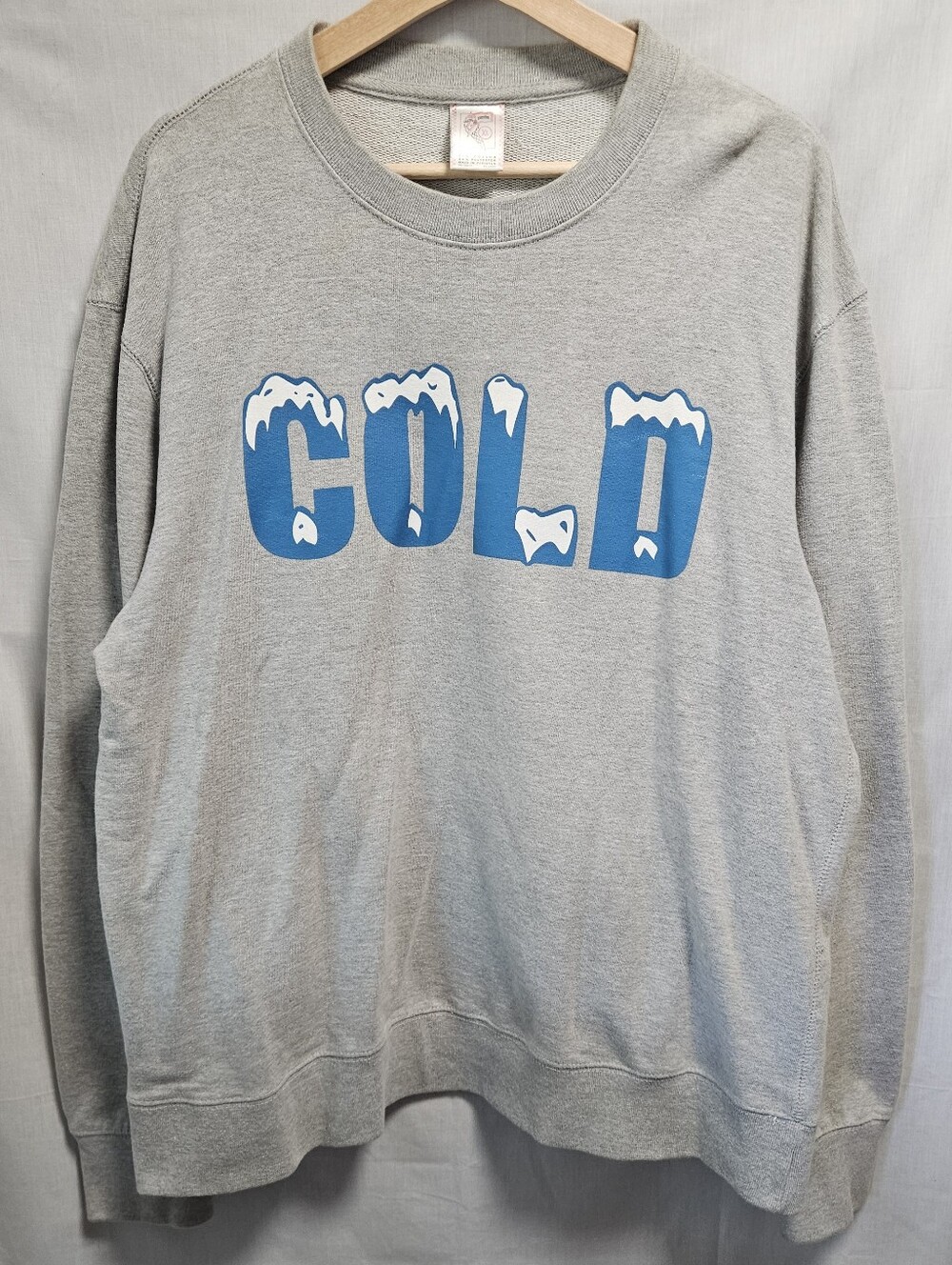 Men's Gray IceCream 'COLD' Graphic Crewneck Sweatshirt - sz XL